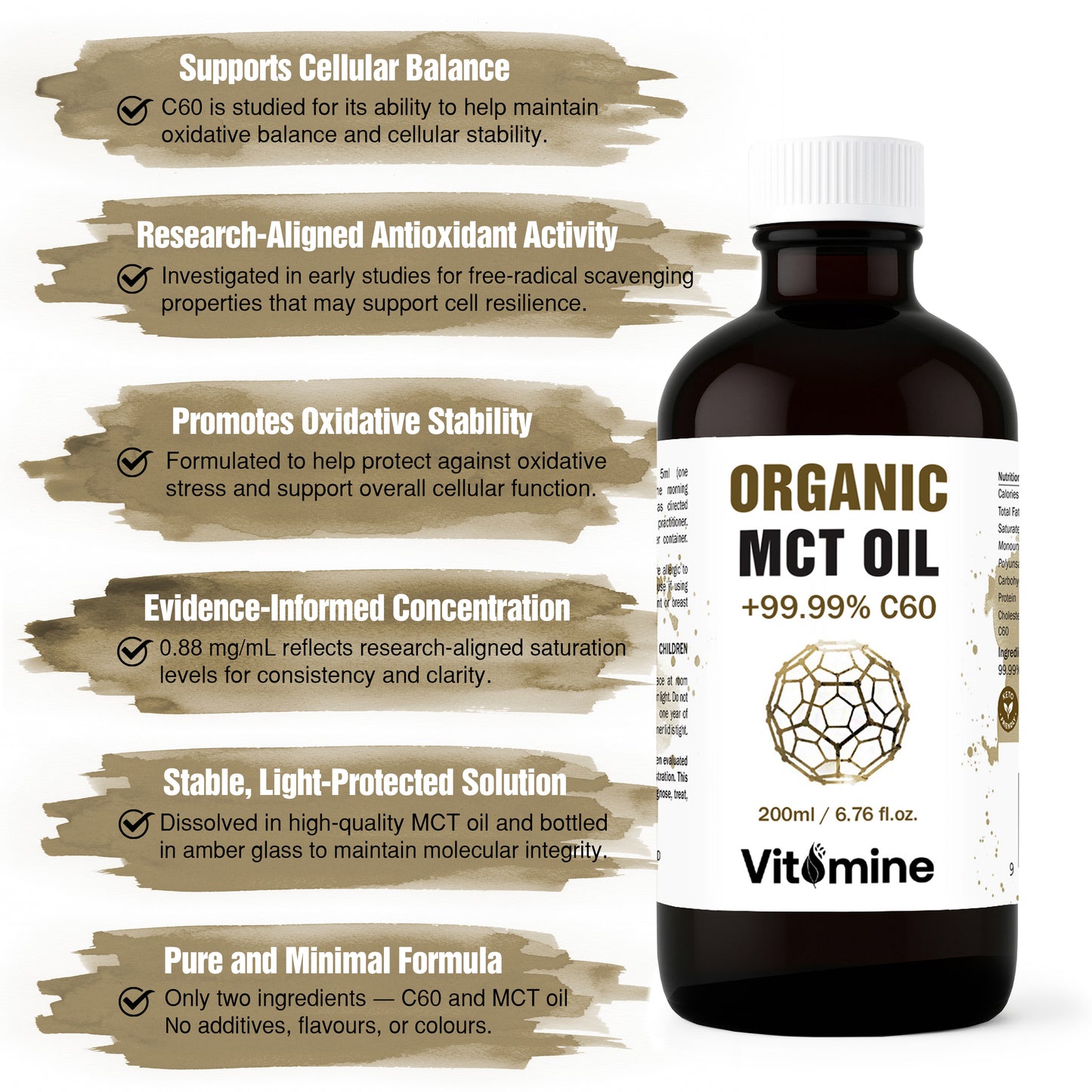 C60 Fullerene MCT Oil (0.88 mg/mL, 200 mL)